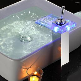 Bathroom Sink Faucets BAKALA Classic For The Faucet Chrome Colour Led Waterfall Mixer Tap LH-8060