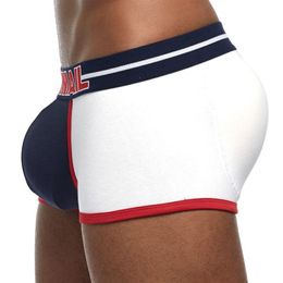 New Mens Underwear Boxers Trunks with Sexy Bulge Gay Penis Pouch Front Back Double Removable Push Up Cup235q