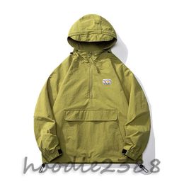 Matte hoodie Hooded hoodie men's new autumn storm jacket Japanese outdoor jacket cover coat men's couple top 1001