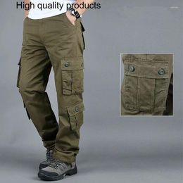 Men's Pants Overalls Military Cargo Casual Cotton Multi Pocket Baggy Work Streetwear Army Straight Slacks Long Trousers 44