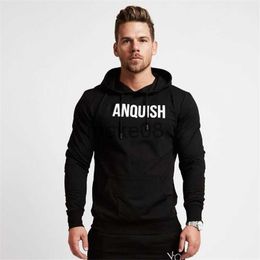 Men's Hoodies Sweatshirts Mens Apring Autumn Gyms Sports Cotton Hoodie Fitness Sweatshirt Jogging Hooded High Kangaroo Pockets Workout Casual Pullover J230823