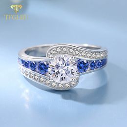 Wedding Rings TFGLBU 1CT Excellent Cut Ring for Women 100 925 Sterling Sliver Sparkling Gemstone Band Charms Jewellery Making 230822