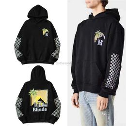 Sweatshirts Mens Designer Hoodies Fashion Streetwear American High Street Fashion Brand Rh Summer Coconut Racing Loose Casual Couple Autumn and Winter Hooded Hood