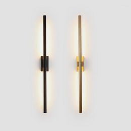 Wall Lamp Indoor LED Sconce Light For Home El Bedroom Bedside Bathroom Corridor Modern Nordic Mounted Brass Gold Long Stripe