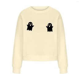 Women's Sweaters Halloween Personalised Printing Fashion Sweater Loose Size Women Boys Pullover Set Fleece Lined Hoodies For
