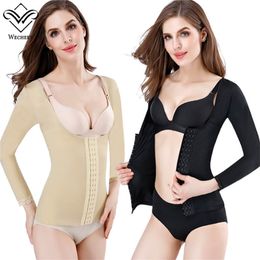 Long Sleeves Compression Slimming Vest Weight Loss Waist Trainer Tummy Control Arm Shapewear for Women