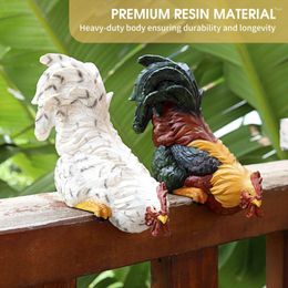 Garden Decorations Funny Chicken Statue Figurine Resin Rooster Figure Crafts Hen Ornaments Decor Patio Lawn Yard Sculpture