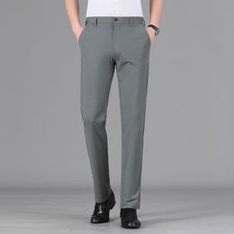 Men's Pants 2023 Mens Business Highquality Casual Elegant Cotton Elasticity Soft Loose Solid Thin Slim Fit Male Trousers Suit Slacks 230822