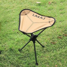 Camp Furniture Portable Outdoor Leisure Folding Small Mazar Super Light Aluminum Alloy Rotating Triangle Chair Fishing Camping Bench 230822