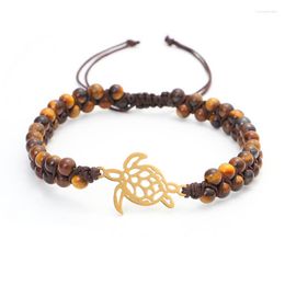 Strand Fashion Natural Stone Bracelet Women Handmade & Bangle Tortoise Charm Female Jewelry Friend Gift QX-30