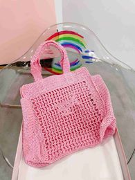 Designer Straw Woven Tote Bag Women Handbag Large Capacity Shopping Bag Letter Printed Fashion Casual Shoulder Bags