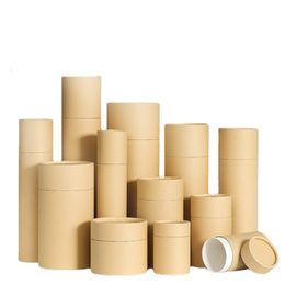 Gift Wrap Kraft Paper Tube Eco Friendly Tea Sealing Storage Snack Candy Box Round Packaging Boxes 230822