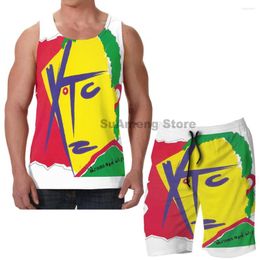 Men's Tracksuits Summer Casual Funny Print Men Tank Tops Women Xtc (3) Board Beach Shorts Sets Fitness Sleeveless Vest