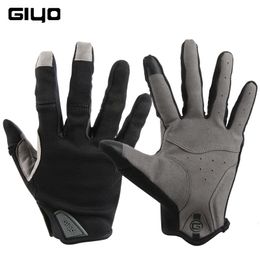 Five Fingers Gloves Giyo Bicycle Full Finger Sport Breathable Cycling Long Mittens Bicicleta Touchscreen Road Bike Shock Absorbent Glove 230823