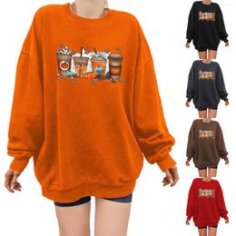 Women's Hoodies Crew Neck Long Sleeve Halloween Print Hoodie Fashion Loose Tops Large Light Active Wear Women Jacket Athletic