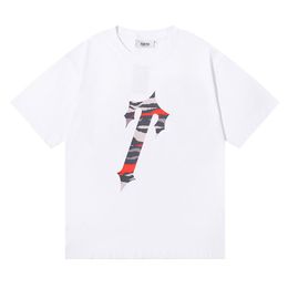 2024 Summer Release Designer Shirt Trapstar London Red Camo Letter Printing Pure Cotton Double Yarn Short Sleeve T-Shirt Men's And Women's Street Fashion