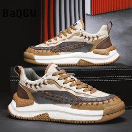 Height Increasing Shoes Designer Men's British Color Patchwork Height Increasing Causal Flats Shoes Loafers Sport Walking Sneakers Zapatillas Hombre 230822