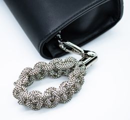 Bag Parts Accessories Delicate Bling Keychain Sparkle Wristlet Glitter Handmade Braided Woven Rope Chain For Handbag Purse Wallet Camera 230822