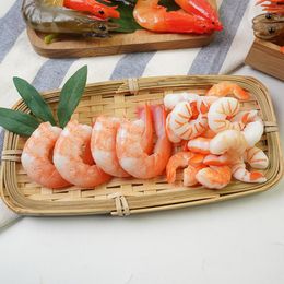 Decorative Flowers 1pc Simulation Foods Shrimp Vegetables Model Fake River Prawn Stage Props Pography Party Dish Decoration