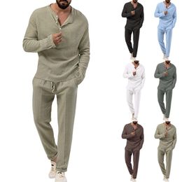 Men's Tracksuits Fall Breathable Wrinkle Two Piece Suit Roll Sleeve Shirt Pants Tuxedo Costume Pin Stripped for Men 230822