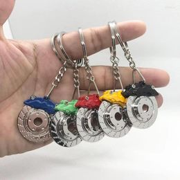 Keychains Brake Disc Wheel Calliper Metal Key Chain Car Refitting Waist Ring Jewellery Pendant Gift