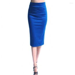 Skirts INDJXND Women Polyester Thick Stretchy Skirt Female Autumn Winter Bodycon Sexy Pencil Femininas Office 2023