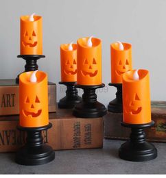 Other Festive Party Supplies Halloween Pumpkin Candle Light Halloween Party Supplies LED Lights Lantern Lamp Ornaments Props Halloween Decorations for Home L0823