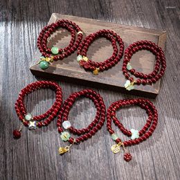 Strand Natural Cinnabar Jade Garnet Multicolor Pumpkin Beads For Women Fine Jewelry