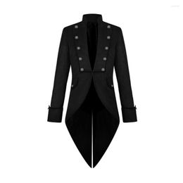 Men's Trench Coats Autumn Pocket Mediaeval Halloween Cosplay Costume Men Kids Steampunk Gothic Jacket Victorian Tailcoat Vintage Tuxedo