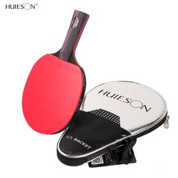 Table Tennis Raquets Huieson Carbon Fiber Racket Blade Double Face Pimplesin Rubber Ping Pong Paddle for Senior Players 230822