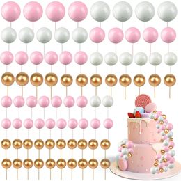 Other Event Party Supplies 120pcs Balls Cake Topper Set Cupcake Insert Decoration Ball DIY Baking Accessories For Birthday Wedding 230822