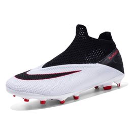 Dress Shoes Men Football Boots Women Training Shoes FG High Quality Without Lace Turf Hightop Soccer Shoes Society Cleats 230822