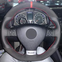 DIY Car Steering Wheel Cover for Volkswagen Golf 5 Mk5 GTI VW Golf 5 R32 Passat R GT 2005347q