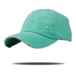 European and american jeans baseball cap fashion sunshade make old holes snapback hats277J