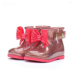 Boots Mini Hollow Bow Rain Boot Girls 2023 Jelly Sandals Kids Toddler Shoes Waterproof Rainboots