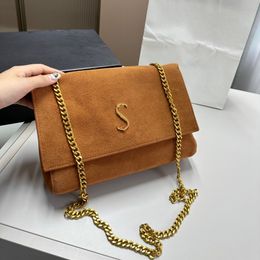 Fashion Kate chain bag designer shoulder crossbody bags alligator suede leather double sides gold chain messenger loulou flap bags luxury Designer handbag