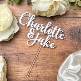 Other Event Party Supplies Personalised Custom Cake Topper Mr Mrs First Name Acrylic Wedding Double Layer Modern Toppers 230822