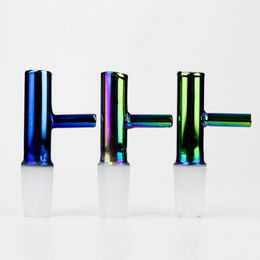 Colorful Electroplate Glass Smoking 14MM Male Joint Herb Tobacco Filter Anti Slip Handle Bowl Oil Rigs Waterpipe Bong DownStem Bubbler Cigarette Holder DHL