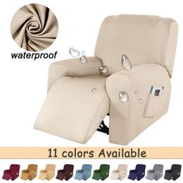 Chair Covers Waterproof Plain Sofa Cover Recliner Elastic Material Couch Covers For Living Room Slipcover Protector Lazy Boy Relax Armchair 230823