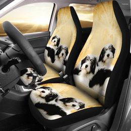 Car Seat Covers Polish Lowland Sheepdog Print Set 2 Pc Accessories Cover