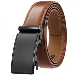 Belts High Quality Men's Casual Business Genuine Leather Belt Classic Luxury Matte Black Automatic Buckle Fashion Jeans
