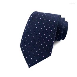 Bow Ties Fashion 8cm Men Necktie Silk For Navy Blue Plaid Floral Patterned Ascot Cravat Wedding Party Thick Long YUV13