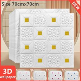 Wall Stickers 5/10pcs 3D Diy Waterproof Sticker 70 70cm Wallpaper Ceiling Living Room Bedroom Roof Papers Self-adhesive