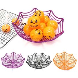 Other Festive Party Supplies Halloween Black Orange Purple Web Bowl Fruit Plate Candy Biscuit Package Basket Bowl Home Furnishing Props Halloween Decoration L0823