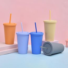 Water Bottles 450ml Plastic Straws Cup Cute Bottle Cups With Lids And Large Drinking Diamond Studded Tumbler Summer Cold