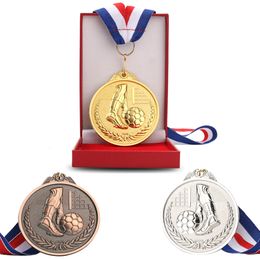 Decorative Objects Figurines Gold Silver Bronze Award Medal Winner Reward Football Competition Prizes Award Medal for Souvenir Gift Outdoor Sport Kids Toys 230822