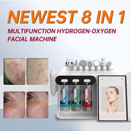 2 years warranty Facial Diagnosis 8in1 Facial Machine RF Skin Rejuvenation Microdermabrasion Hydro Peel Dermabrasion Ultrasound Face Lifting Wrinkle Removal