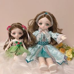 Dolls 2 dolls full set 112 Mini BJD Movable Joints Casual Fashion Princess Clothes Suit Accessories Decoration Girl Gift Toys 230822