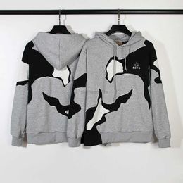 Sweatshirts Mens Designer Hoodies Fashion Streetwear American Style High Street Niche Trendy Irregular Deconstruction Patch Fabric Made of Old Cactus Embroidery