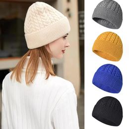 Beanie/Skl Caps 54-58Cm Men Women Girls Thick Warm Ear Protection Beanie Cap Mens And Womens Knit Hat Hats Style Warmth Winter Knitted Otpf2